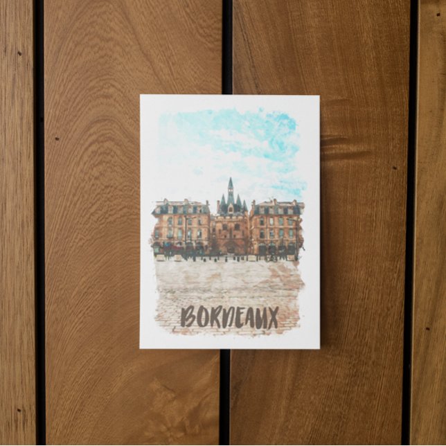 Bordeaux Frankrike Place de la Bourse Resa Vykort (bordeaux architecture place de la bourse postcard)