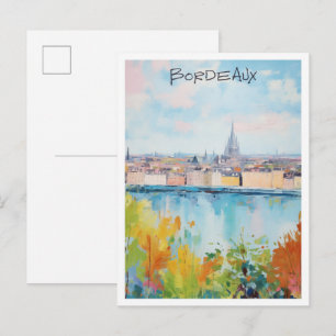Bordeaux Frankrike Resa Stad Estetik Vykort