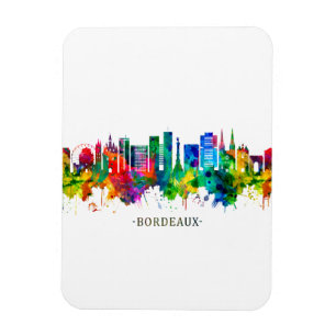 Bordeaux Frankrike Skyline Magnet