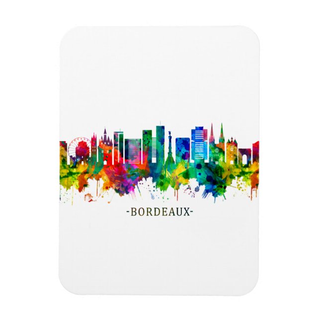 Bordeaux Frankrike Skyline Magnet (Vertikal)