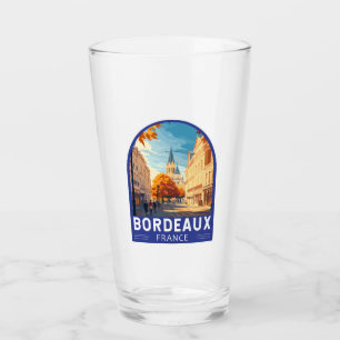 Bordeaux Frankrike Travel Art Emblem Glaskopp