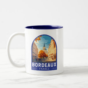 Bordeaux Frankrike Travel Art Emblem Två-Tonad Mugg