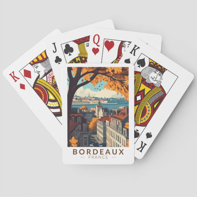 Bordeaux Frankrike Travel Art Vintage Casinokort (Baksidan)