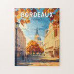 Bordeaux Frankrike Vineyard Travel Art Vintage Pussel<br><div class="desc">Passagedesign för bordeaux-retrovektor. Bordeaux,  knutpunkten i det berömda vin-odlingsområdet,  är en hamnstad vid Garonnefloden i sydvästra Frankrike.</div>