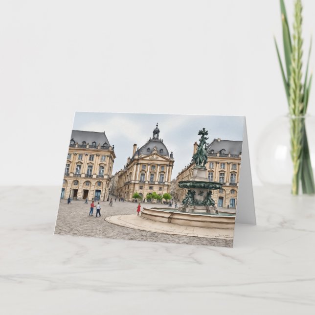 Bordeaux Frankrike Watercolor Stationery Kort (Framsida)