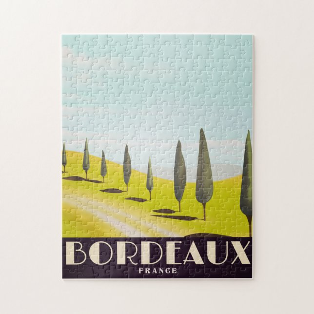 Bordeaux, fransk vintage resposter pussel (Vertikal)