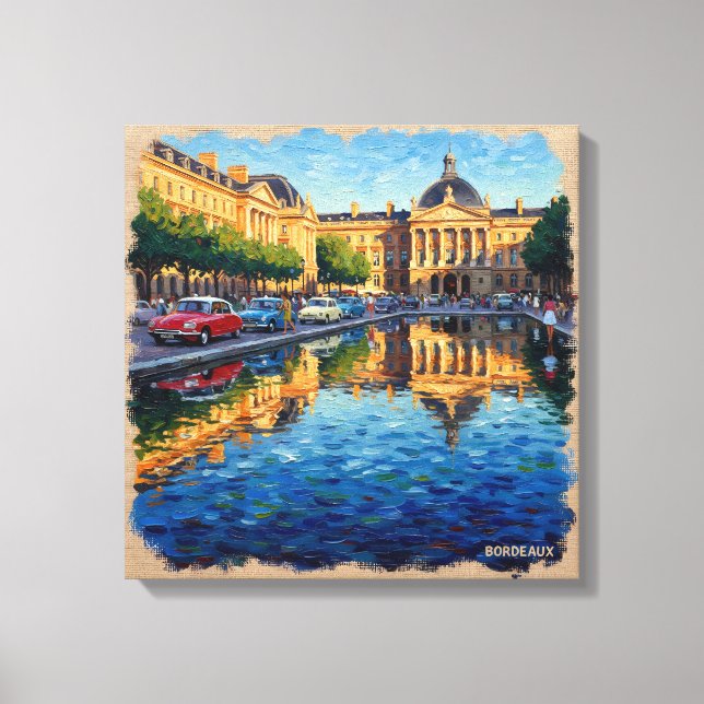 Bordeaux Grand Square Reflections Canvas Konst (Framsida)