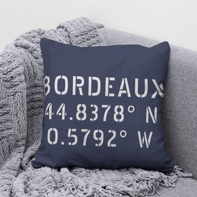 Bordeaux Latitude Longitud Kudde (Skapare uppladdad)