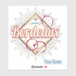 Bordeaux Nouvelle-Aquitaine Frankrike Retro Vin Klistermärken