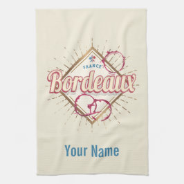 Bordeaux Nouvelle-Aquitaine Frankrike Retro Vin Kökshandduk