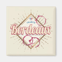 Bordeaux Nouvelle-Aquitaine Frankrike Retro Vin Magnet