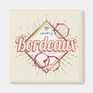 Bordeaux Nouvelle-Aquitaine Frankrike Retro Vin Magnet