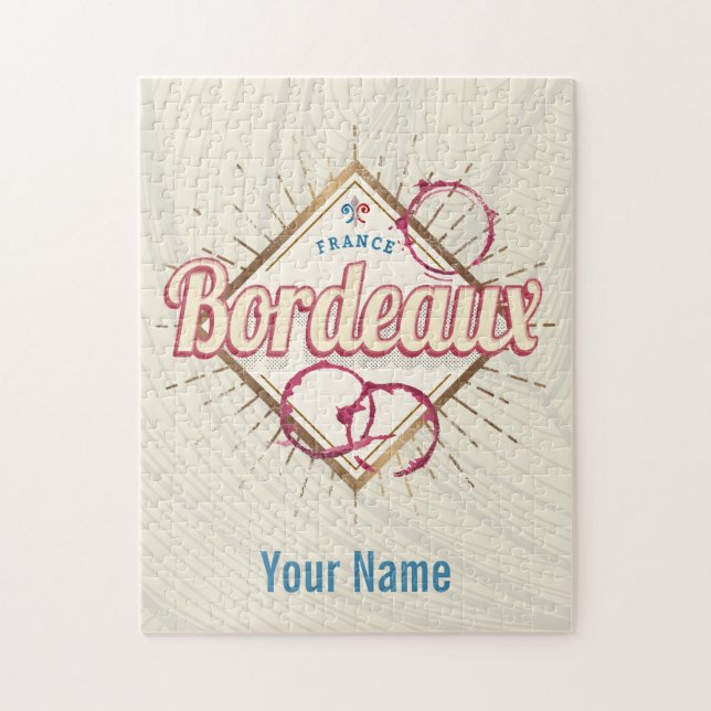 Bordeaux Nouvelle-Aquitaine Frankrike Retro Vin Pussel (Vertikal)