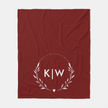 Bordeaux och Vit | Moderna Initialer Monogram