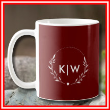 Bordeaux och White | Modern Initialer Monogram