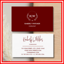 Bordeaux och White | Modern Initialer Monogram