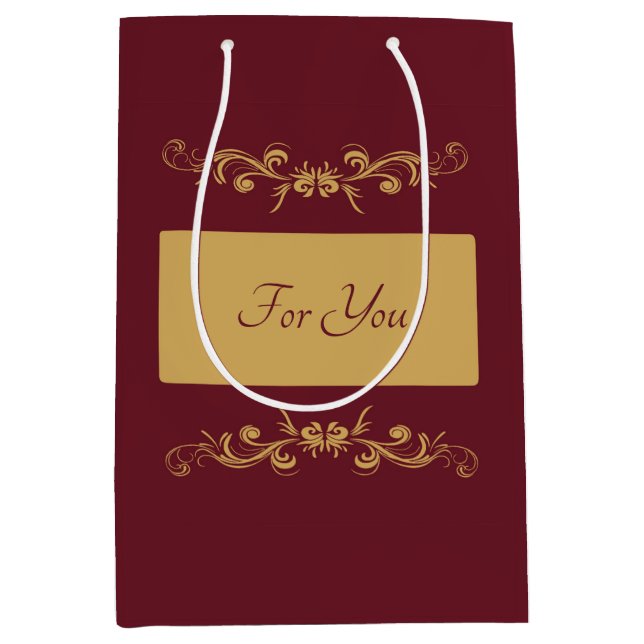 Bordeaux Personlig Medium Gift Bag (Framsidan)