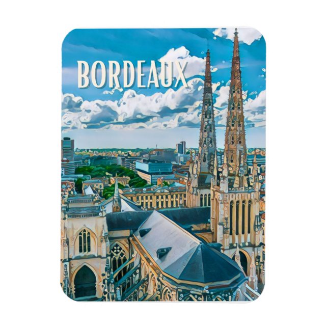 Bordeaux Photo Vintage Magnet (Vertikal)