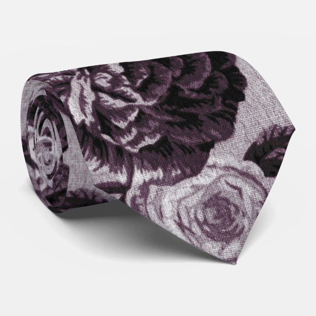 Bordeaux Red Vintage Blommigt Toile Fabric Slips (Rullad)