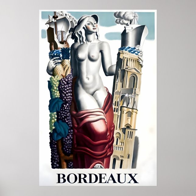 Bordeaux Resoraffisch Fransk Tryck Frankrike A (Framsidan)