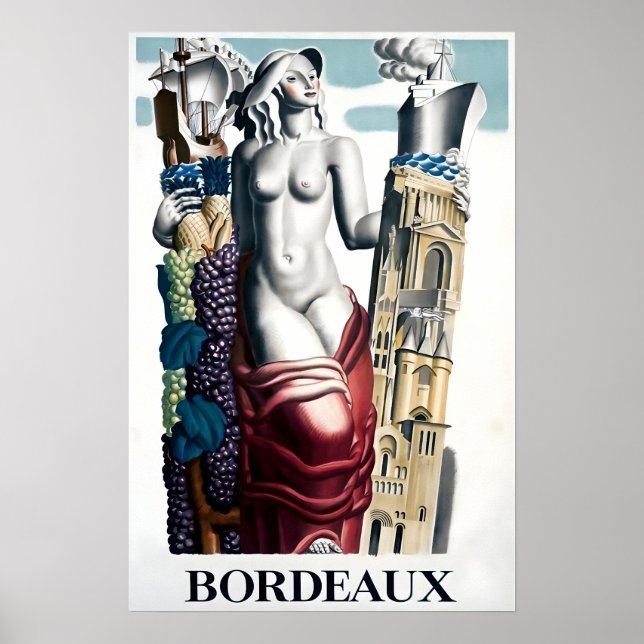 Bordeaux Resoreraffisch Fransk Tryck Frankrike Kon (Framsidan)