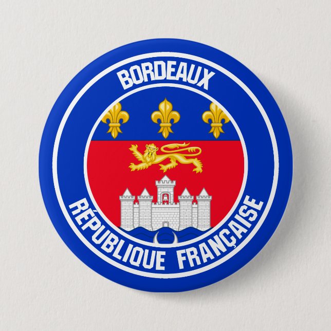 Bordeaux Round Emblem Knapp (Framsida)