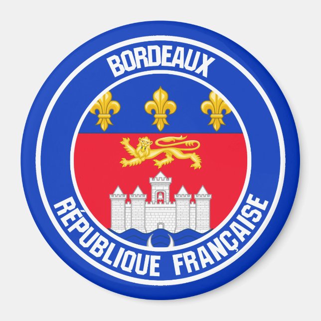 Bordeaux Round Emblem Magnet (Framsidan)
