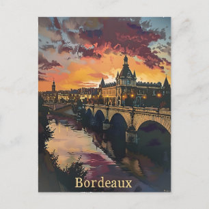 Bordeaux Twilight: Sunset Symphony Lila Clouds Vykort