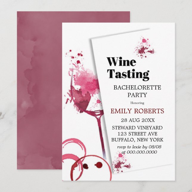 Bordeaux Vin Tasting Bachelorette Party (Fram/baksida)