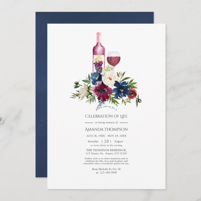 Bordeaux Vin Tasting Firande of Life Photo Inbjudningar (Fram/baksida)