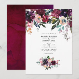 Bordeaux Wine Colorways Bröllop Inbjudningar