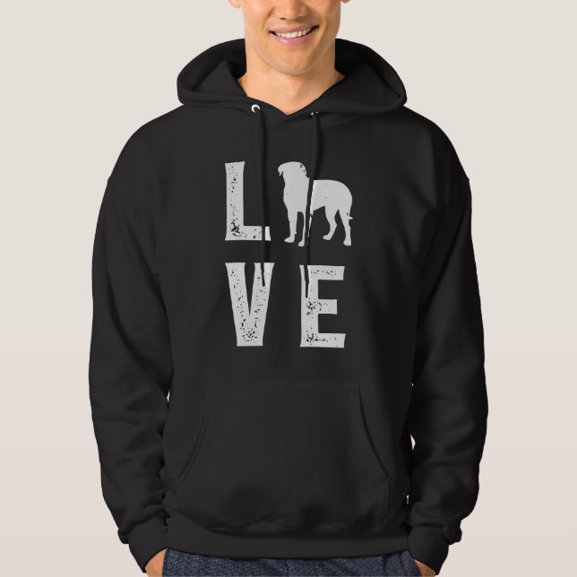 Bordeauxdogge Love Hoodie (Framsida)