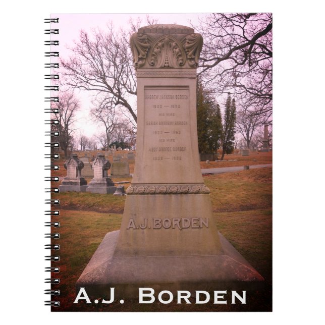 Borden Monument, Fall River, MORSA - A.J. Borden Anteckningsbok (Framsidan)