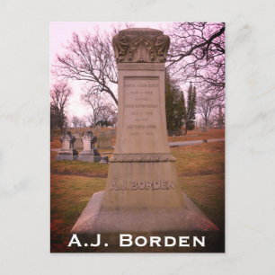 Borden Monument, Fall River, MORSA - A.J. Borden Vykort