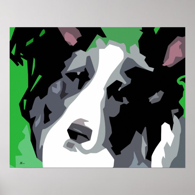 Border Collie Abstrakt Poster (Framsidan)
