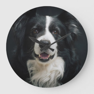 Border Collie-ansikte Stor Klocka
