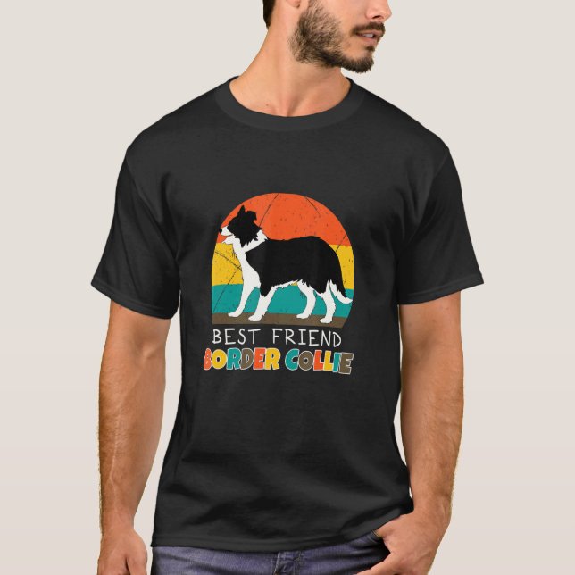Border Collie Bästa Vän Hundägare T Shirt (Framsida)