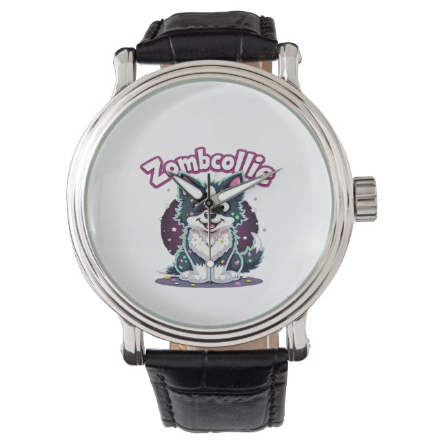 Border Collie BC Zombie Hund Halloween Essential T Armbandsur (Framsida)