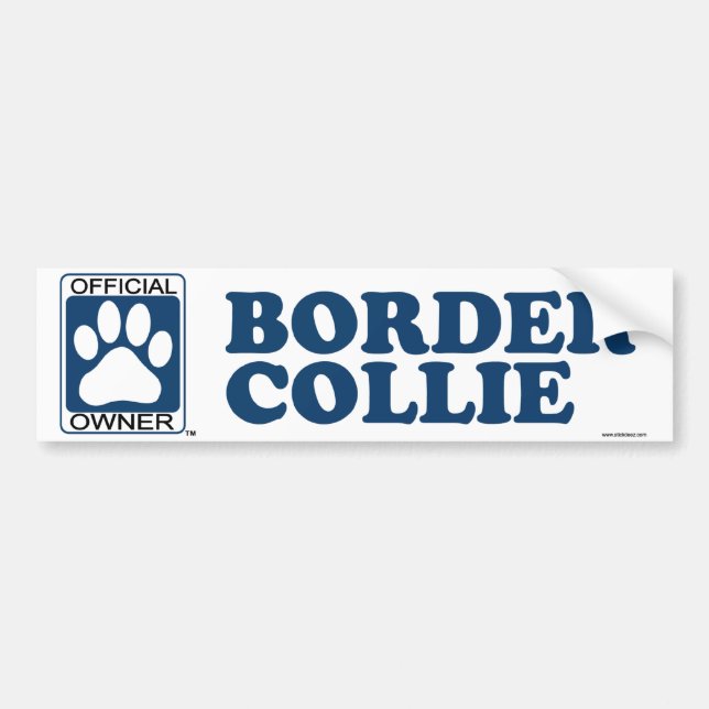 Border Collie Blå Bildekal (Framsidan)