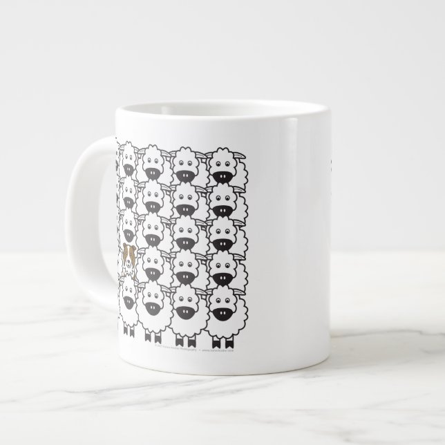 Border Collie bland fåren Jumbo Mugg (Framsida vänster)
