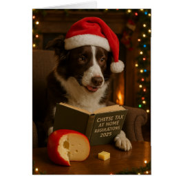 Border collie 'Cheese Tax' Christmas card Hälsningskort