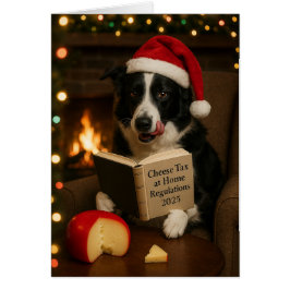 Border collie 'Cheese Tax' Christmas card Hälsningskort