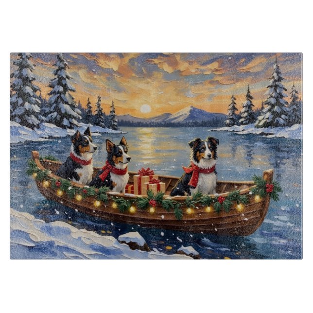 Border Collie Christmas Boat Holiday (Framsidan)