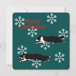 Border collie Christmas card カード Kort