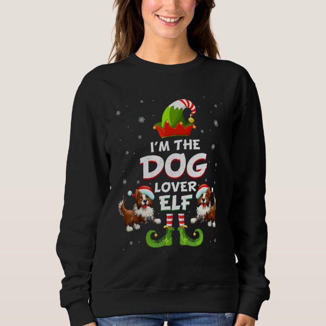 Border Collie Christmas I'm The Dog Elf T Shirt (Framsida)