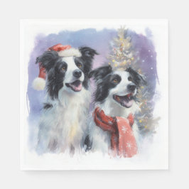 Border Collie Christmas Paper Napkin Pappersservett