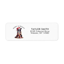 Border Collie Dog Christmas Return Address Returadress Etikett