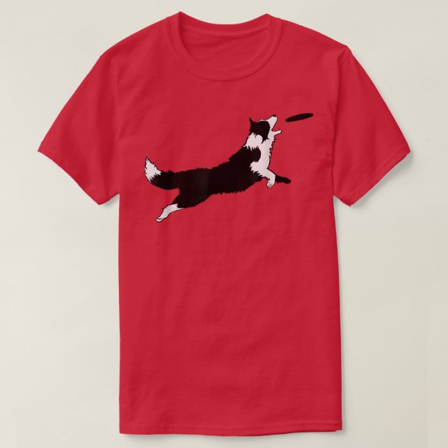 Border Collie  Dog Fetch Frisbee Dog Lover Gift  T Shirt (Design framsida)