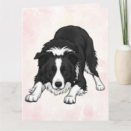 Border Collie Dog Folded Greeting Card Kort