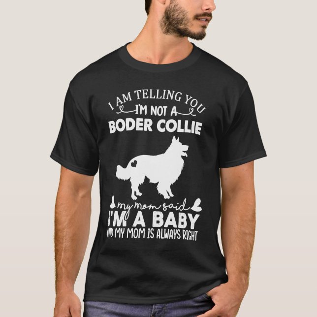 Border Collie Dog   For Women Mom Mama Dog T Shirt (Framsida)